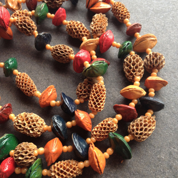 Vintage Hand Strung Boho Seed Necklace - Picture 2 of 2